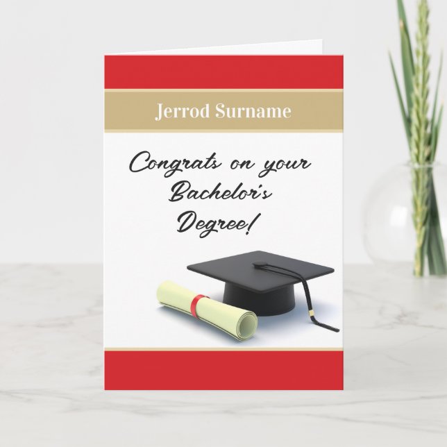 Customized Bachelor's degree graduation card (Front)