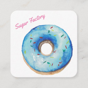 Customized Bakery Personalized Doughnut Logo Square Business Card