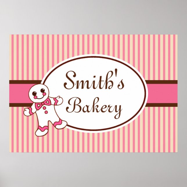 Customized Bakery Sign Art Print (Front)