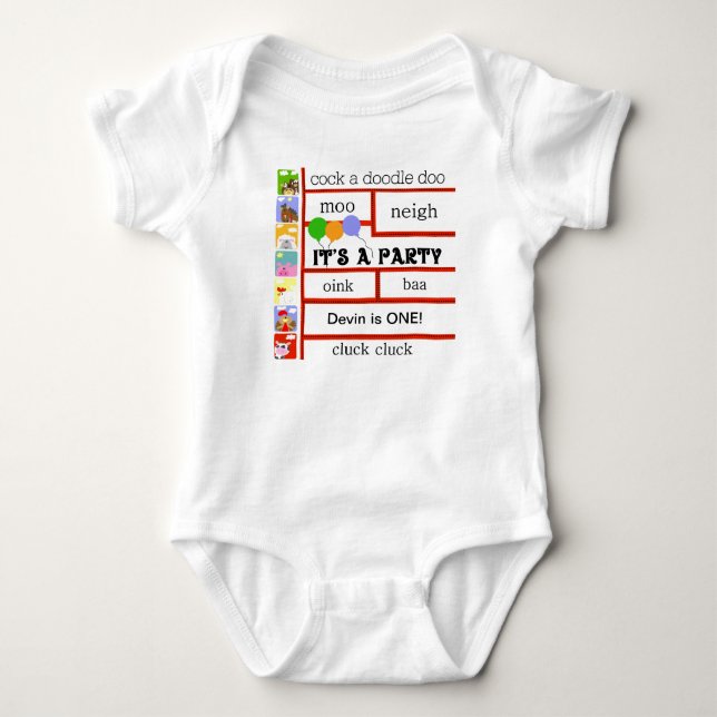 Customized Barnyard Animals Birthday Tshirt (Front)