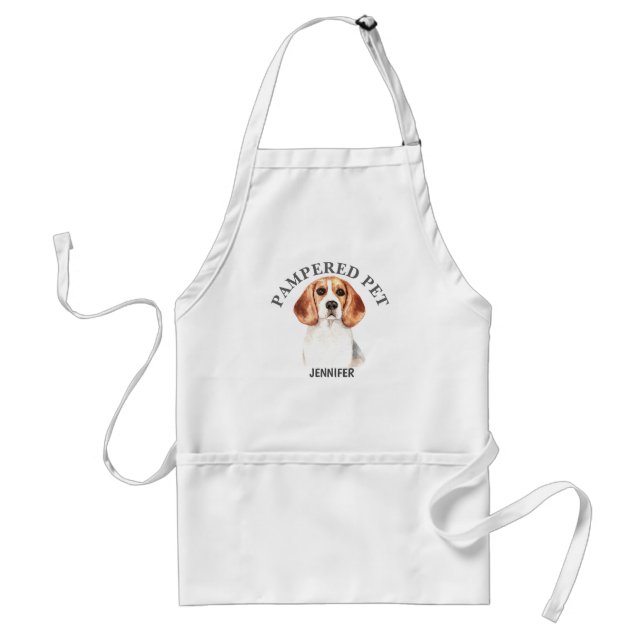 Customized Beagle Pet Groomer Apron (Front)