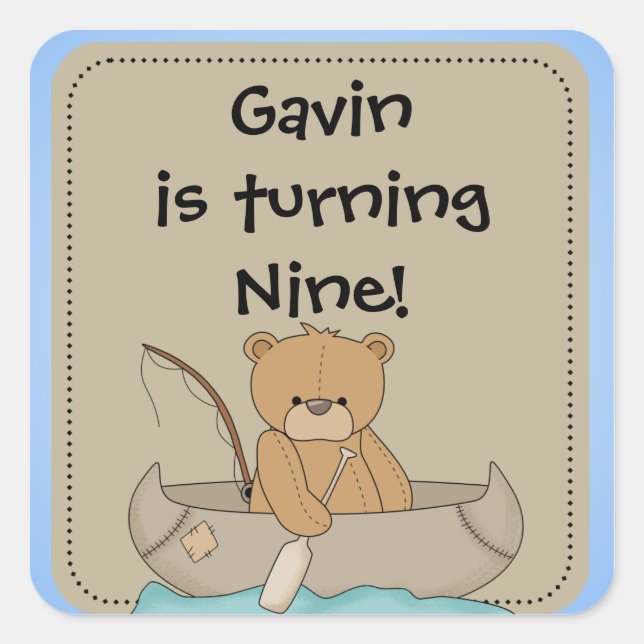 Customized Bear in Canoe Stickers (Front)