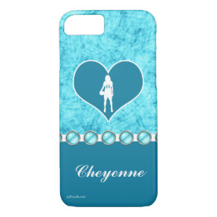 Customized Beautiful Turquoise Girl's Basketball Case-Mate iPhone Case