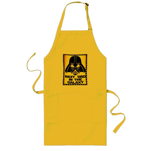 Customized BEST DAD IN THE GALAXY Fathers Day Gift Long Apron (Front)