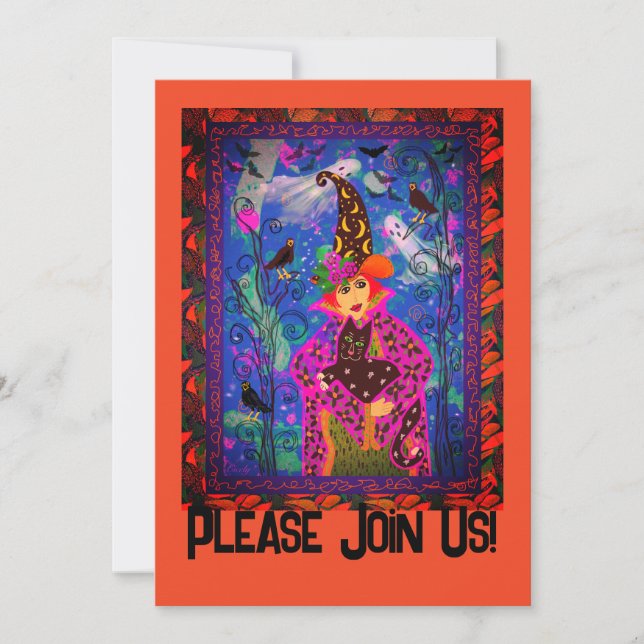 Customized Bewitching Spooky Halloween Night  Invitation (Front)