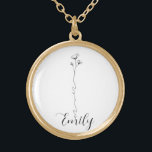Customized Birth Flower Necklace<br><div class="desc">irth Flower Necklace - Personalized Birth Flower Jewellery - Gifts For Her - Birthday Gift - Christmas Gift Birth Flower Necklace - Personalized Birth Flower</div>