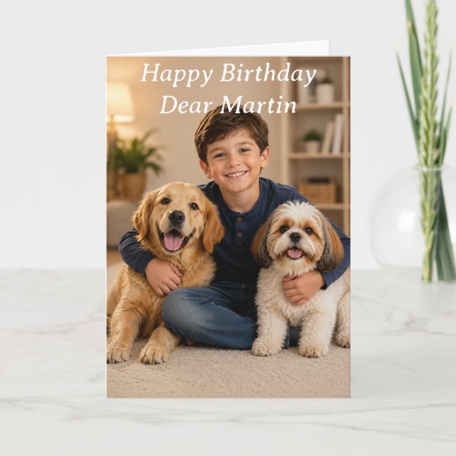 Customized birthday card with photo and name (Front)