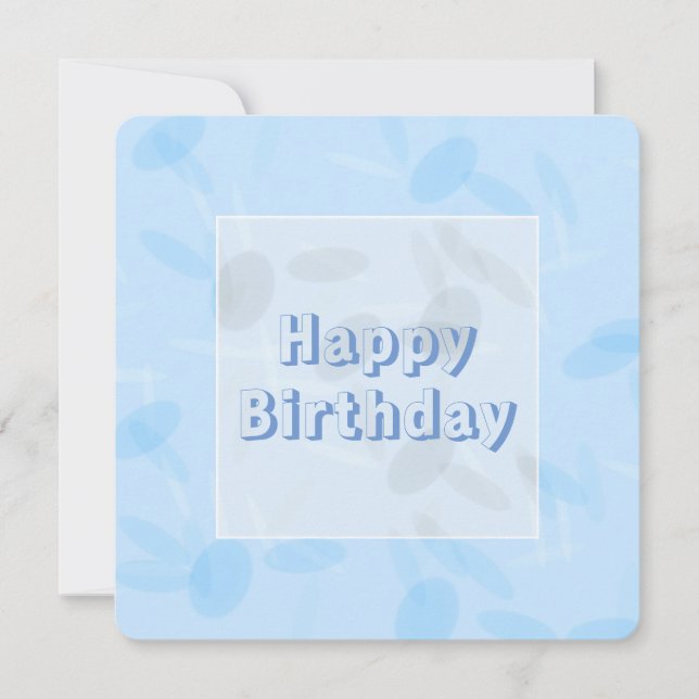Customized Birthday Cornflower Blue Confetti Card (Front)