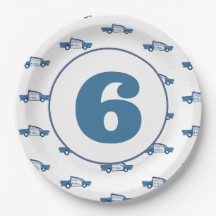 Customized Birthday in Blue Police Birthday Party Paper Plate