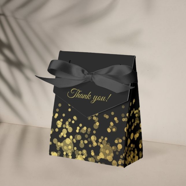 Customized black favour box golden glitter (Creator Uploaded)
