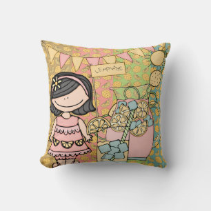 Customized Black Hair Girl Lemonade Pillow