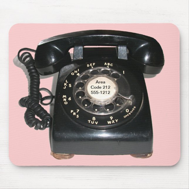 Customized Black Rotary Phone Mousepad (Front)