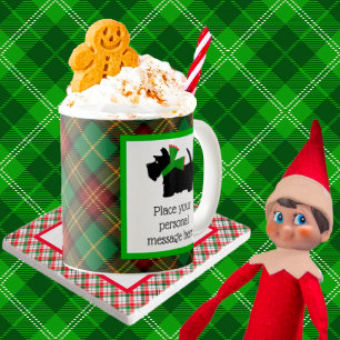 Customized Black Scottie Dog Christmas Coffee Mug