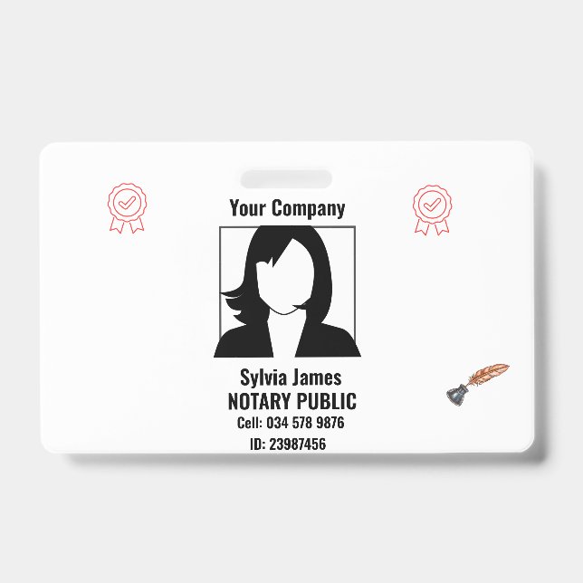 Customized Black & White Employee ID Badge (Front)