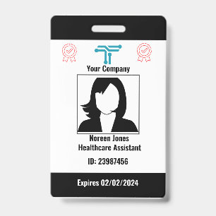 Customized Black & White Employee ID Badge