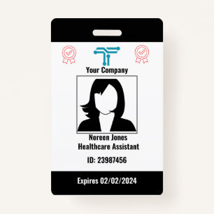 Customized Black & White Employee ID Badge