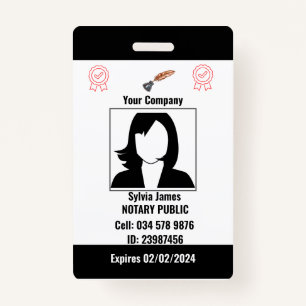Customized Black & White Employee ID Badge