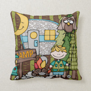 Customized Blonde Boy Camping Pillow