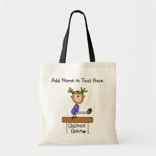 Customized Blonde Girl Balance Beam Tote Bag