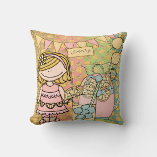 Customized Blonde Hair Girl Lemonade Pillow