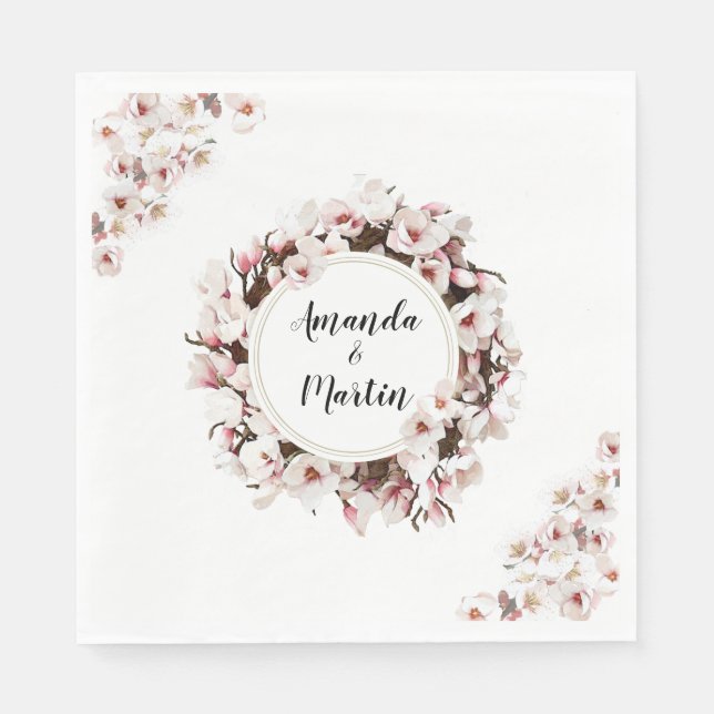 Customized Blossom Art Wreath Napkin (Front)