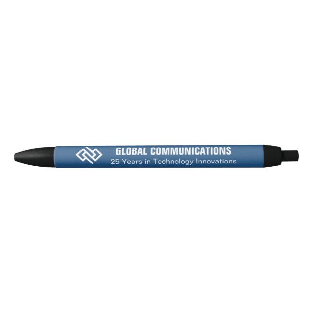 Customized Blue Computer Software Company Black Ink Pen (Front)
