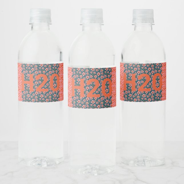 Customized Blue Floral Label (Bottles)