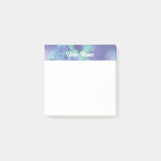Customized Blue green watercolor  Post-it Notes (Front)