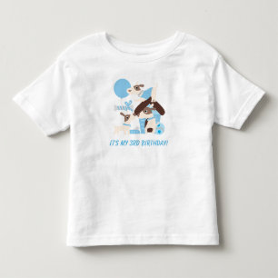 Customized Blue Puppy Dog Birthday Tshirt