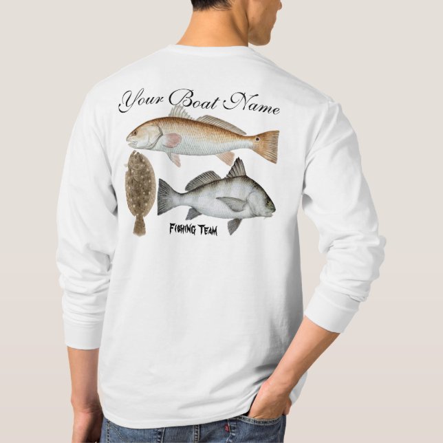 Customized Boat Name Inshore Fishing Team Shirt (Back)