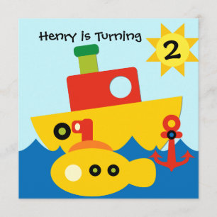 Customized Boats Birthday Invitation