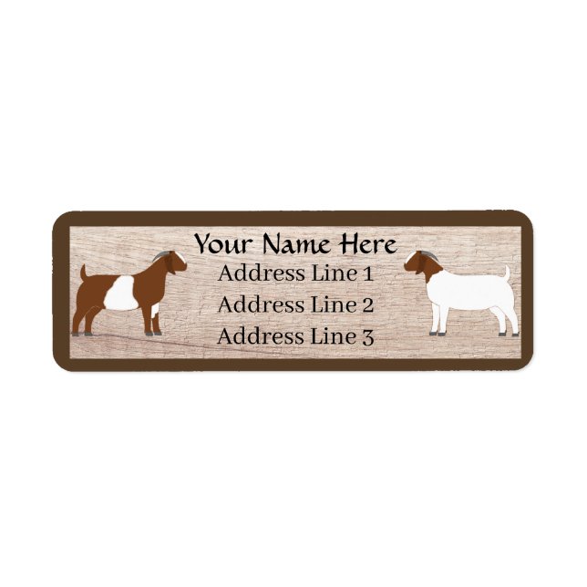 Customized Boer Goat Herd Return Address Label (Front)