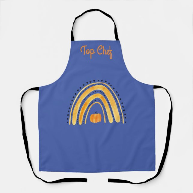 Customized Boho Autumn-Rainbow Apron (Front)