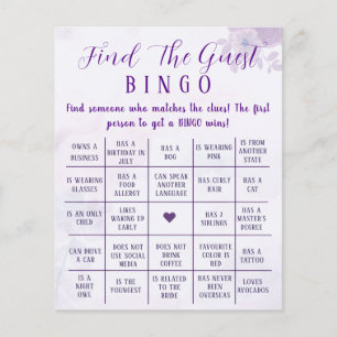 Customized Boho Floral Find The Guest Bingo Game  Flyer