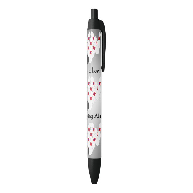 Customized Bowling Design Black Ink Pen (Bottom (Vertical))