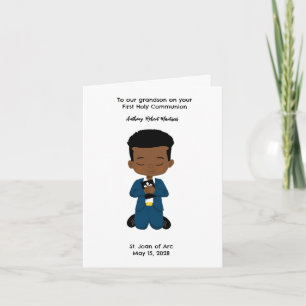 Customized Boys First Holy Communion  Card