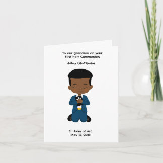 Customized Boys First Holy Communion Card