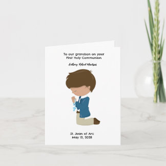 Customized Boys First Holy Communion Card