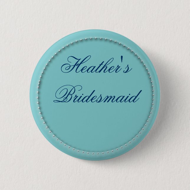 Customized bridesmaid buttons in light blue (Front)