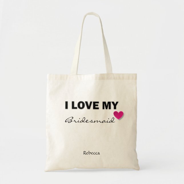 Customized Bridesmaid Tote Gift Bag (Front)