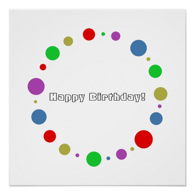 Customized Bright, Colourful Geometric Circular Ar Poster (Front)