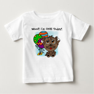 Customized Brown Puppy Dog Birthday T-shirt