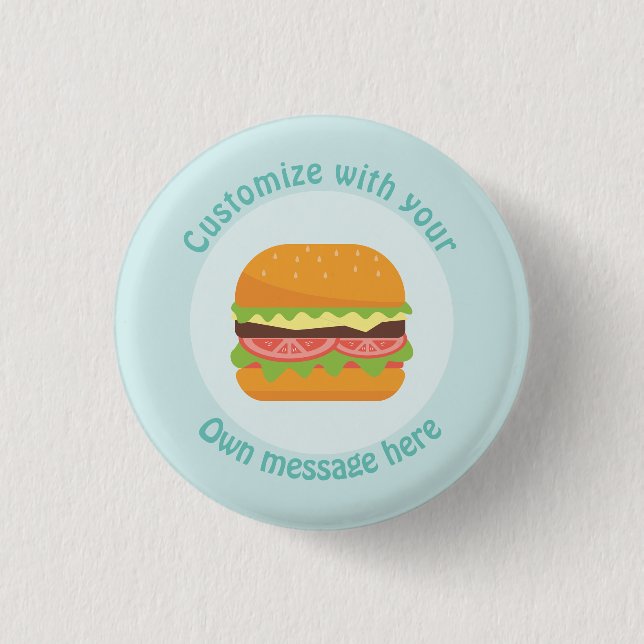 Customized Burger 1 Inch Round Button (Front)