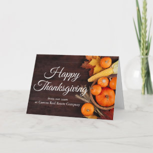 Customized Business Happy Thanksgiving Pumpkins Holiday Card