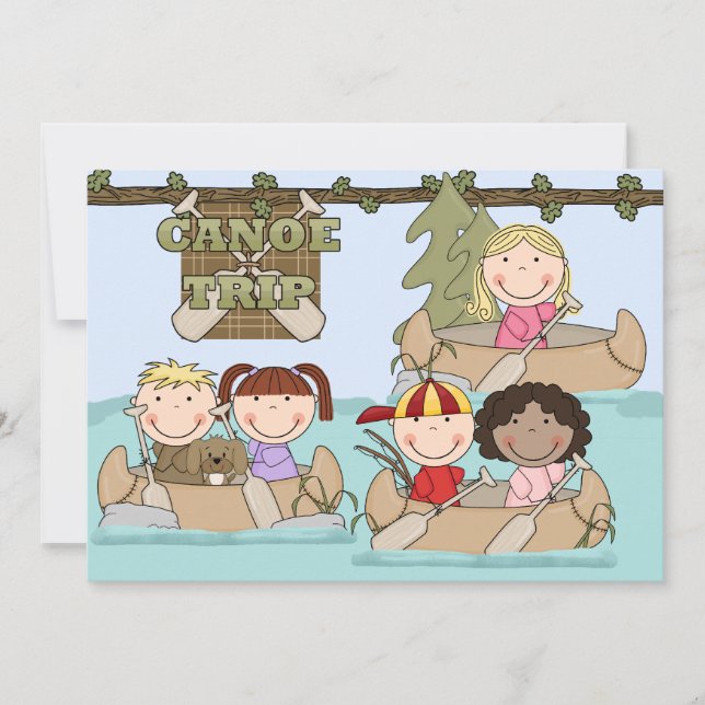 Customized Canoe Trip Birthday Invitation (Front)