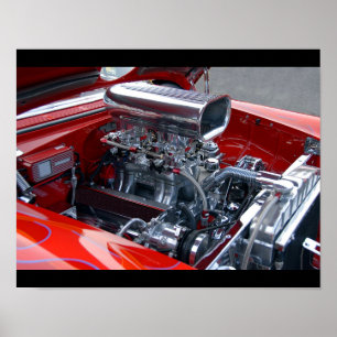 Customized Car Engine Poster