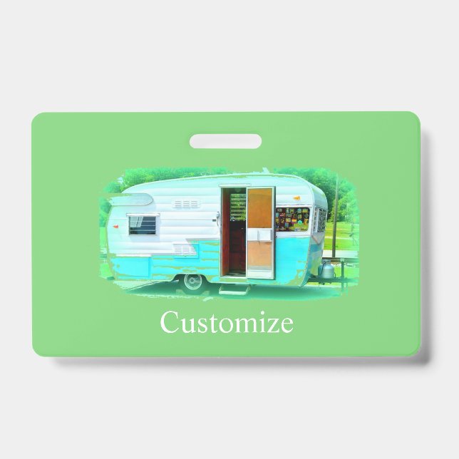 Customized caravan Vintage camper  Badge (Front)