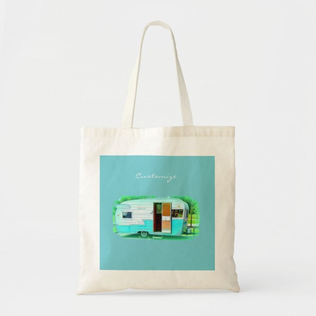 Customized caravan Vintage camper Tote Bag (Front)