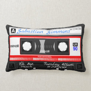 Customized Cassette Mixtape Birth, Any Day Pillow