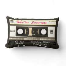 Customized Cassette Mixtape Birth, Any Day Pillow